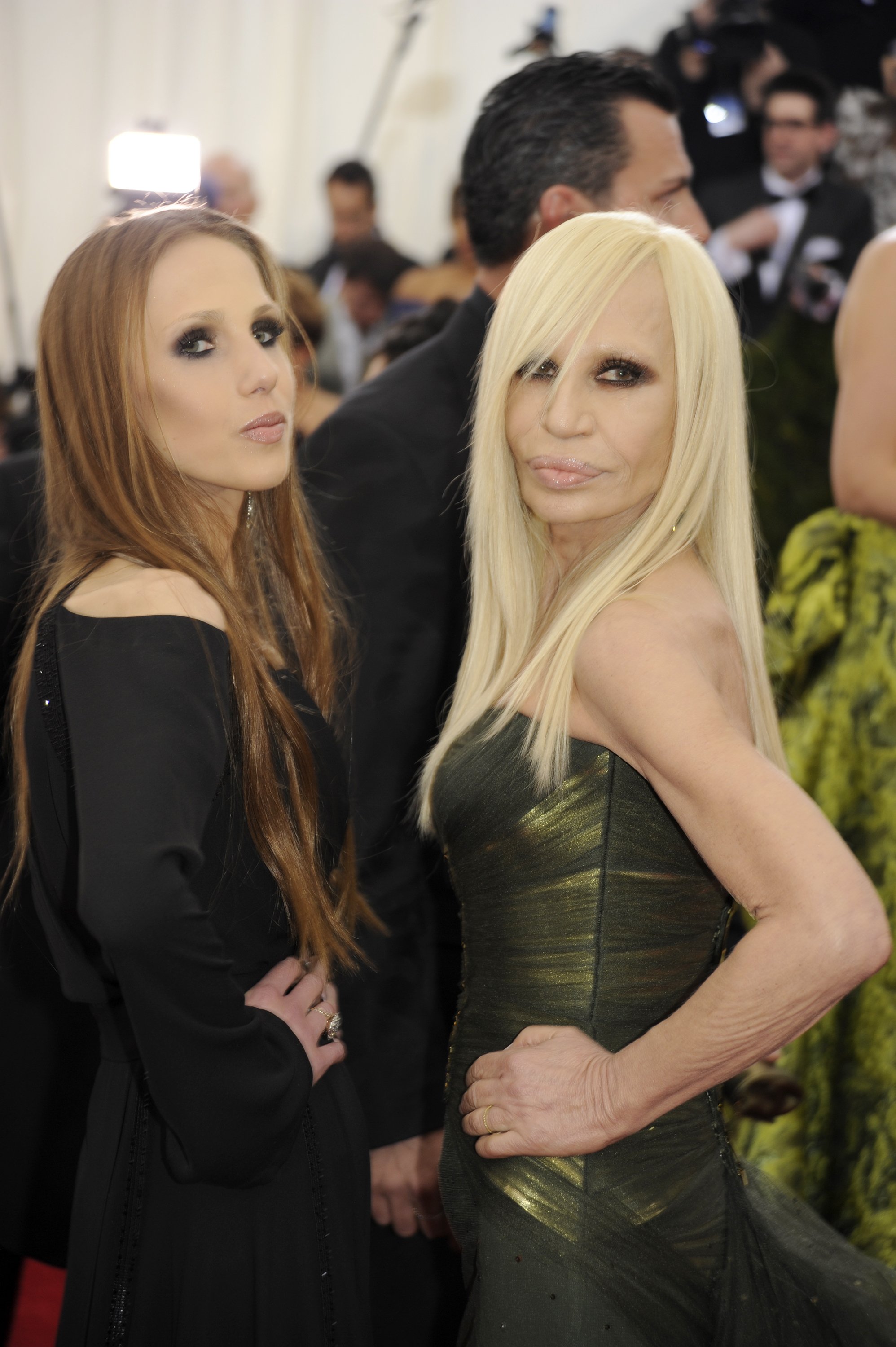 Allegra Versace and Donatella Versace at the "Charles James: Beyond Fashion" themed Met Gala on May 5, 2014, in New York | Source: Getty Images