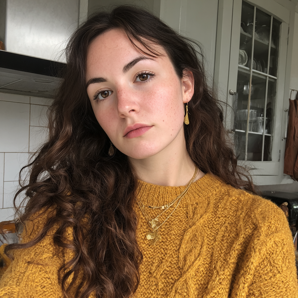 A woman standing in a kitchen | Source: Midjourney