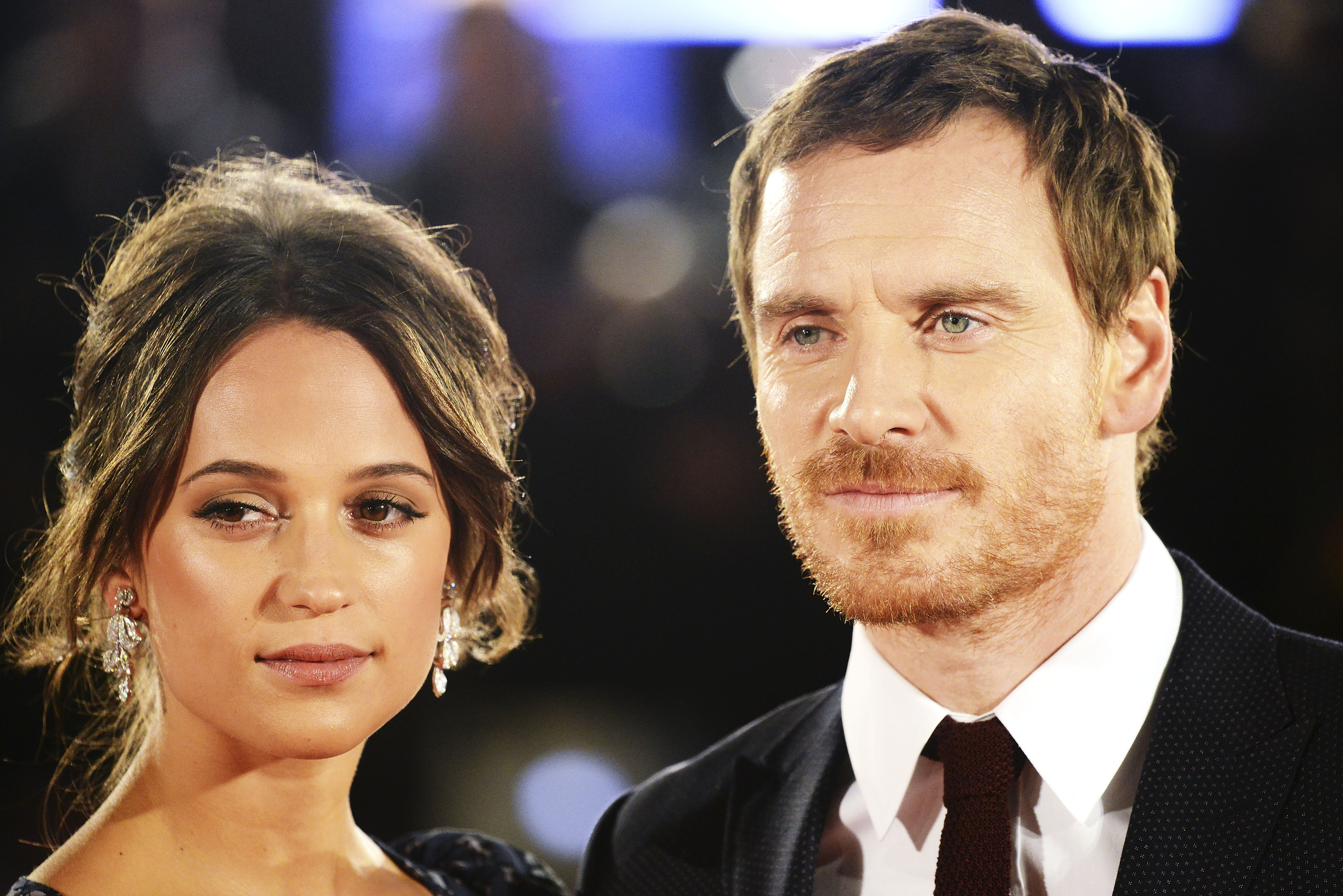 Alicia Vikander and Michael Fassbender at the premiere of "The Light Between Oceans" on October 19, 2016, in London, England. | Source: Getty Images