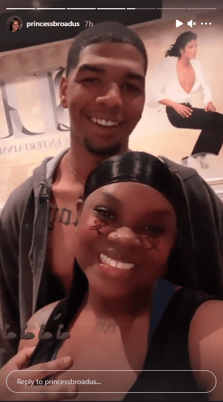 Cori Broadus posted on her Instagram story a picture of herself and boyfriend Wayne Duece inside a dance studio. | Photo: instagram.com/princessbroadus