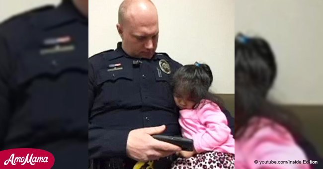 Officer offers to watch 2-year-old while dad's in court. Dad returns and melts at the scene