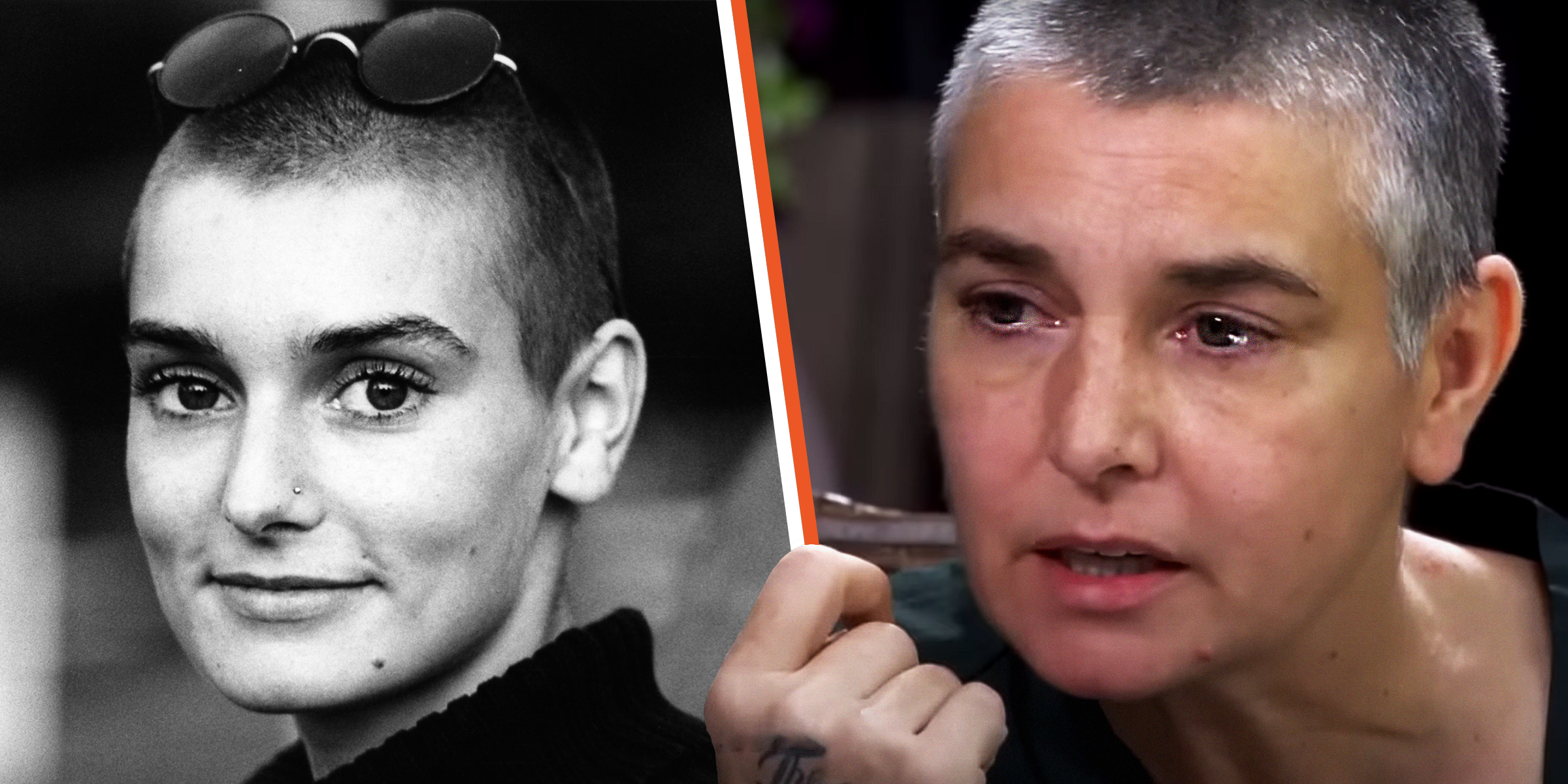 Sinéad O'Connor, 1990 and 2017 | Sources: Getty Images | YouTube.com/drphil