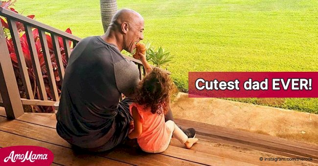 Best photos of Dwayne Johnson with his little daughters, showing him to be the cutest father