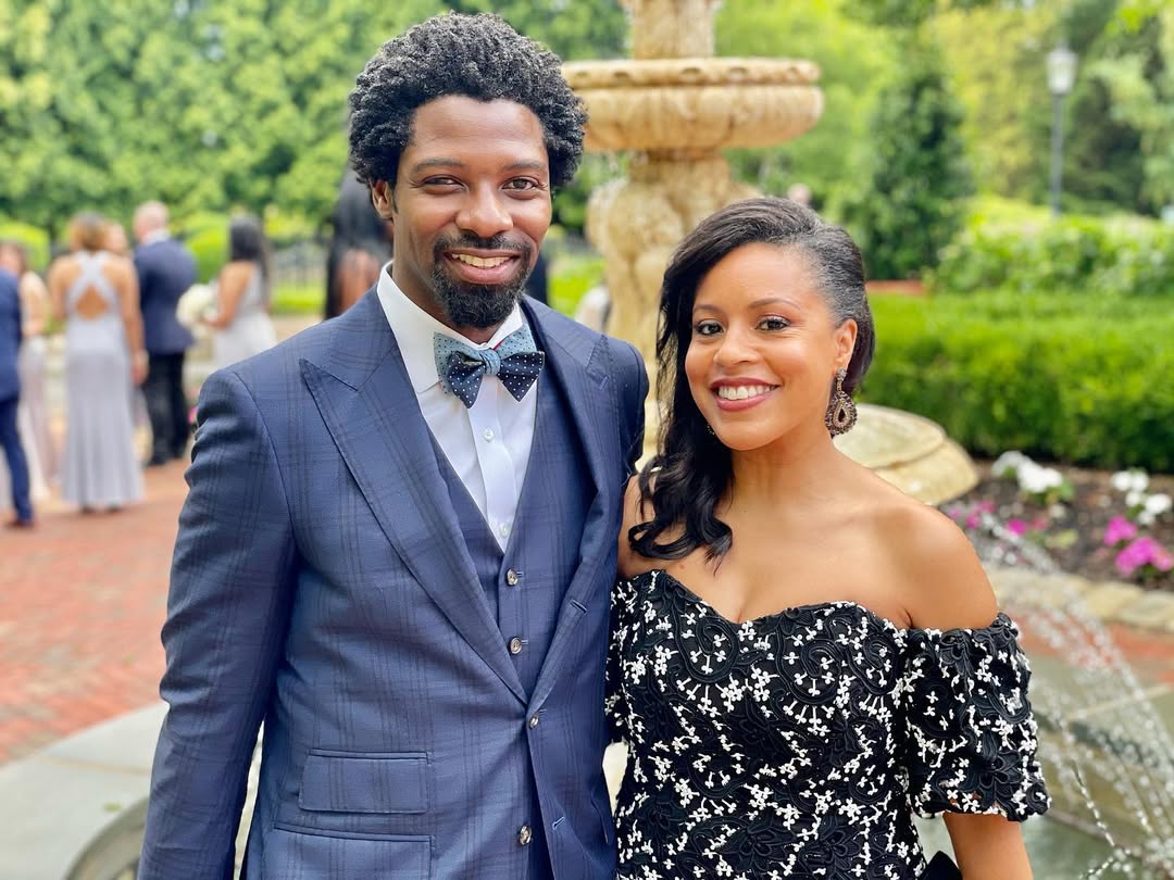 Sheinelle Jones and her husband Uche Ojeh are dressed for an event, from a post dated June 5, 2021. | Source: Instagram/sheinelle_o
