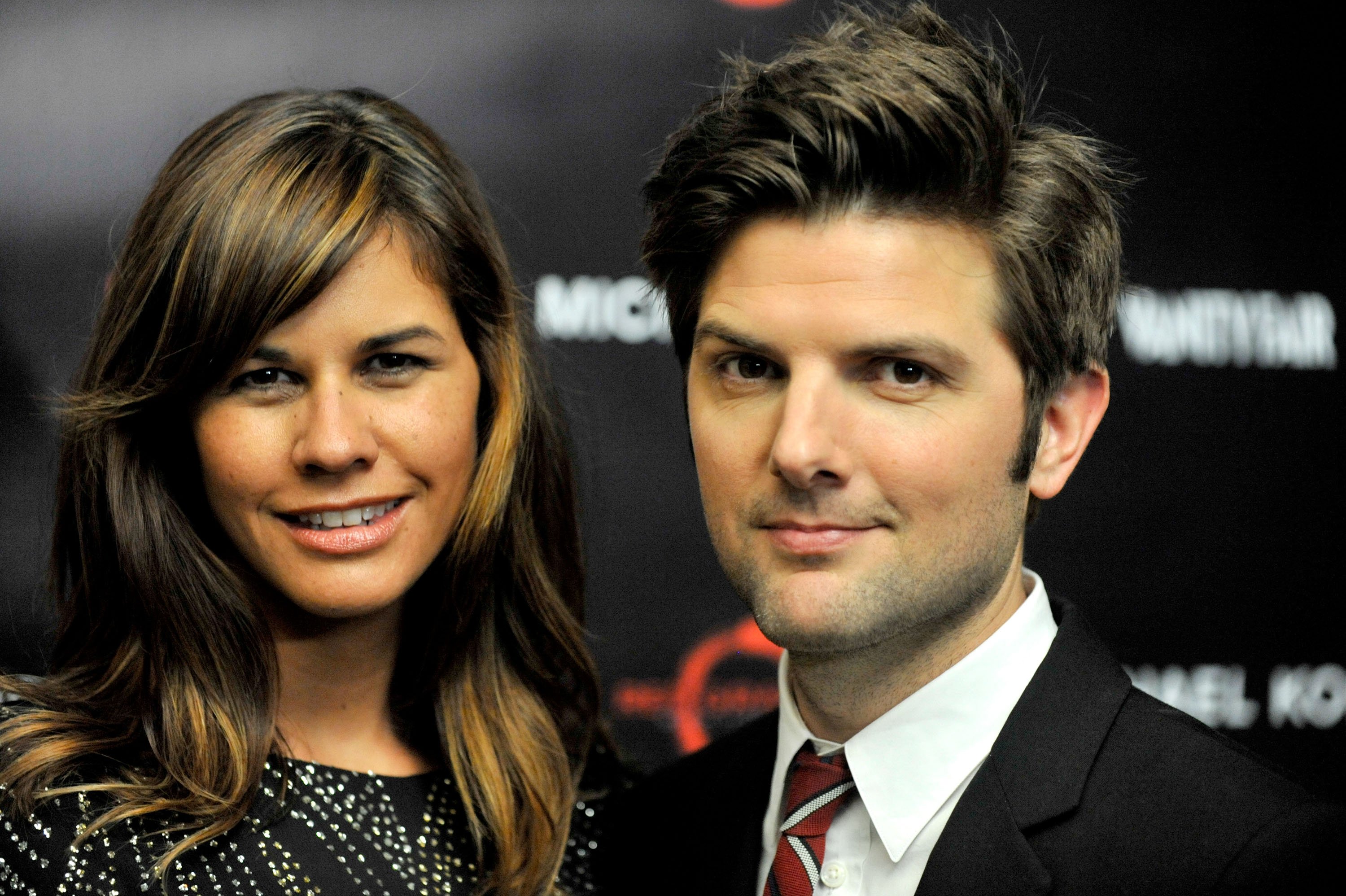 Adam Scott and Naomi Sablan at a "Friends With Kids" reception, at Gardiner Museum in Toronto, Canada on September 9, 2011. | Source: Getty Images