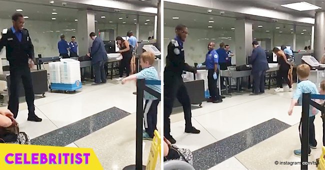 TSA officer faces off with little boy in a dance showdown at airport in viral video