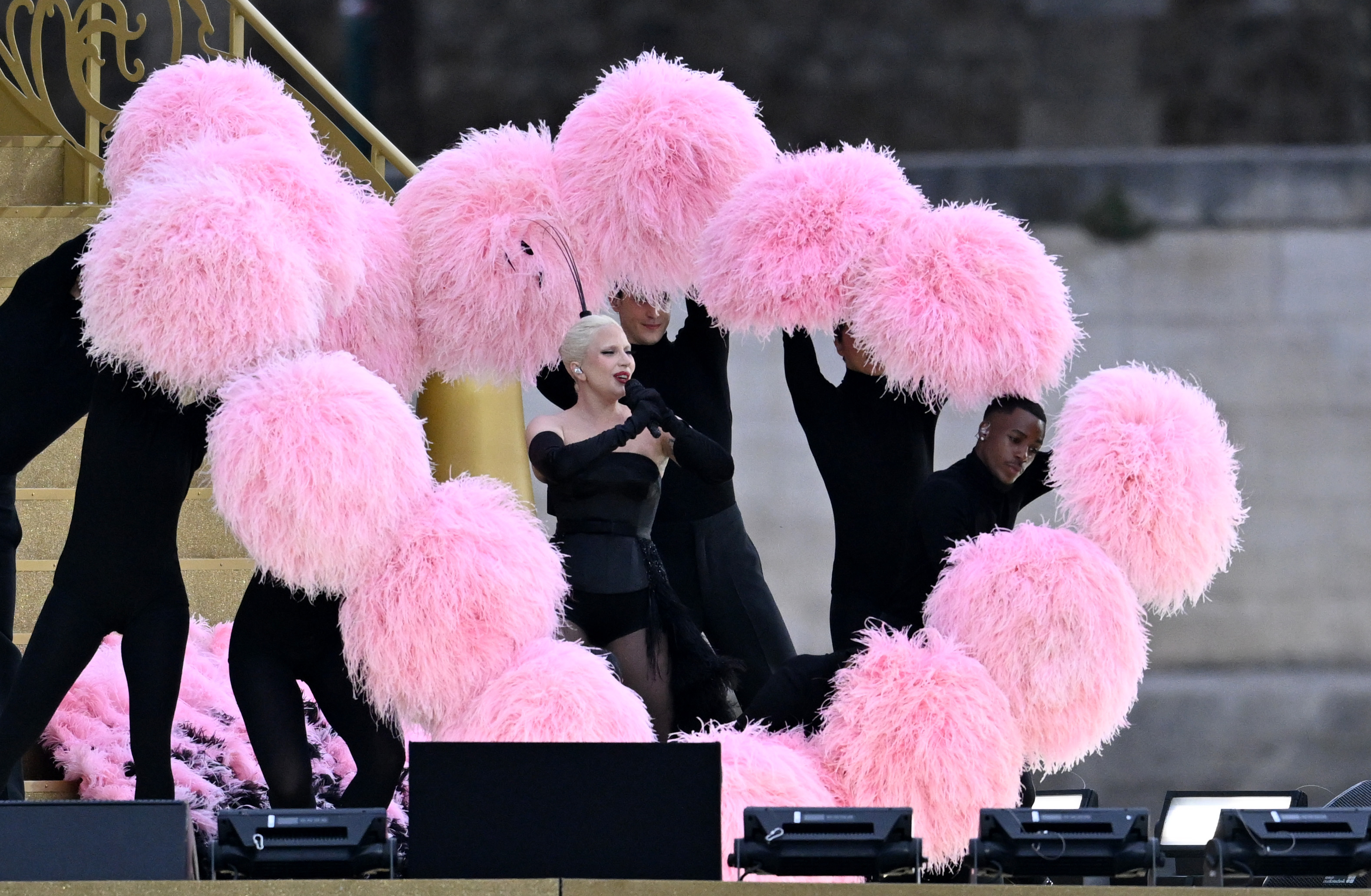 Lady Gaga performs at the opening ceremony of the Summer Olympics, in France, Paris, on July 26, 2024. | Source: Getty Images