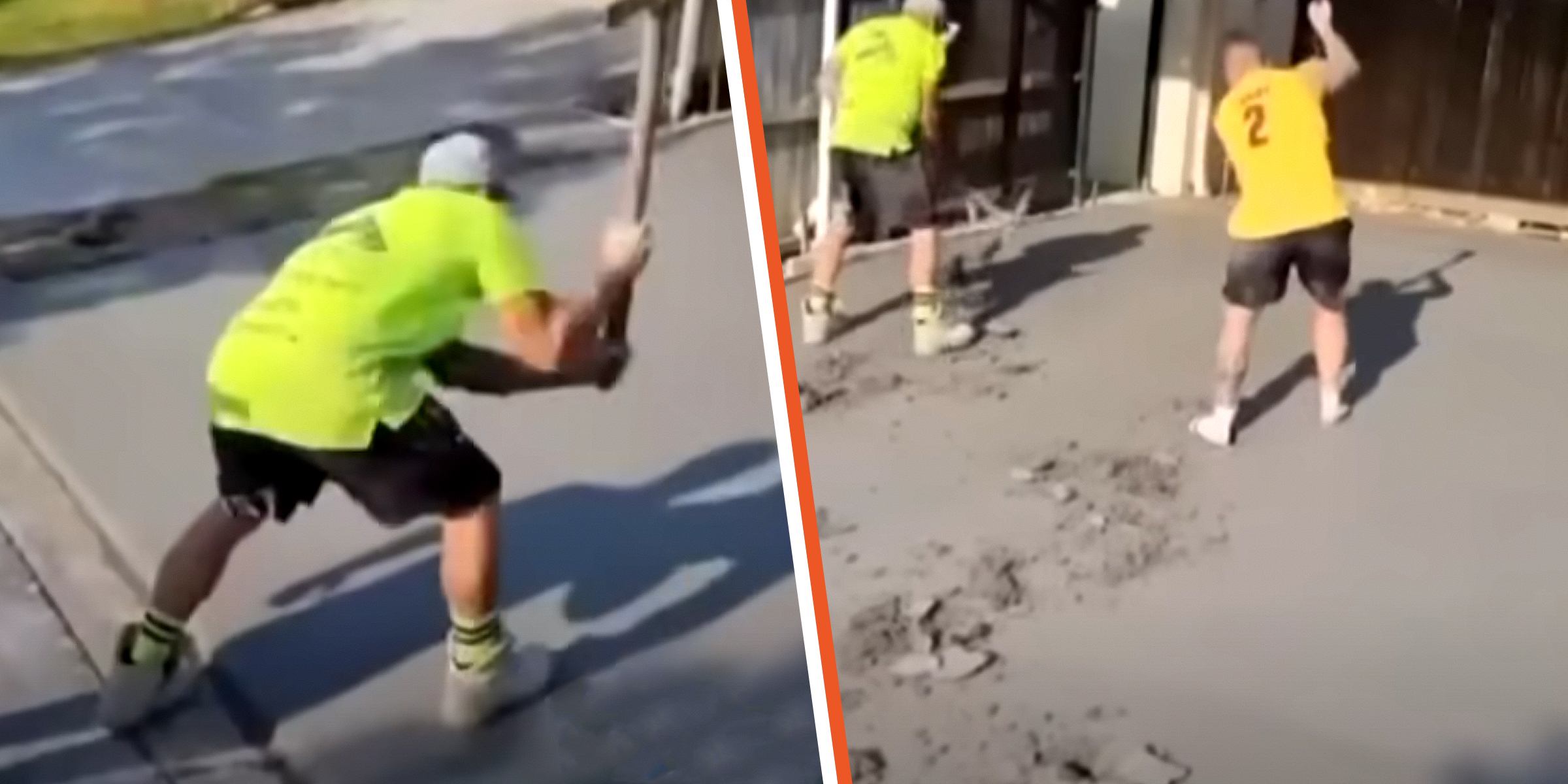 Concreters destroying a driveway | Source: YouTube/7NEWS Australia