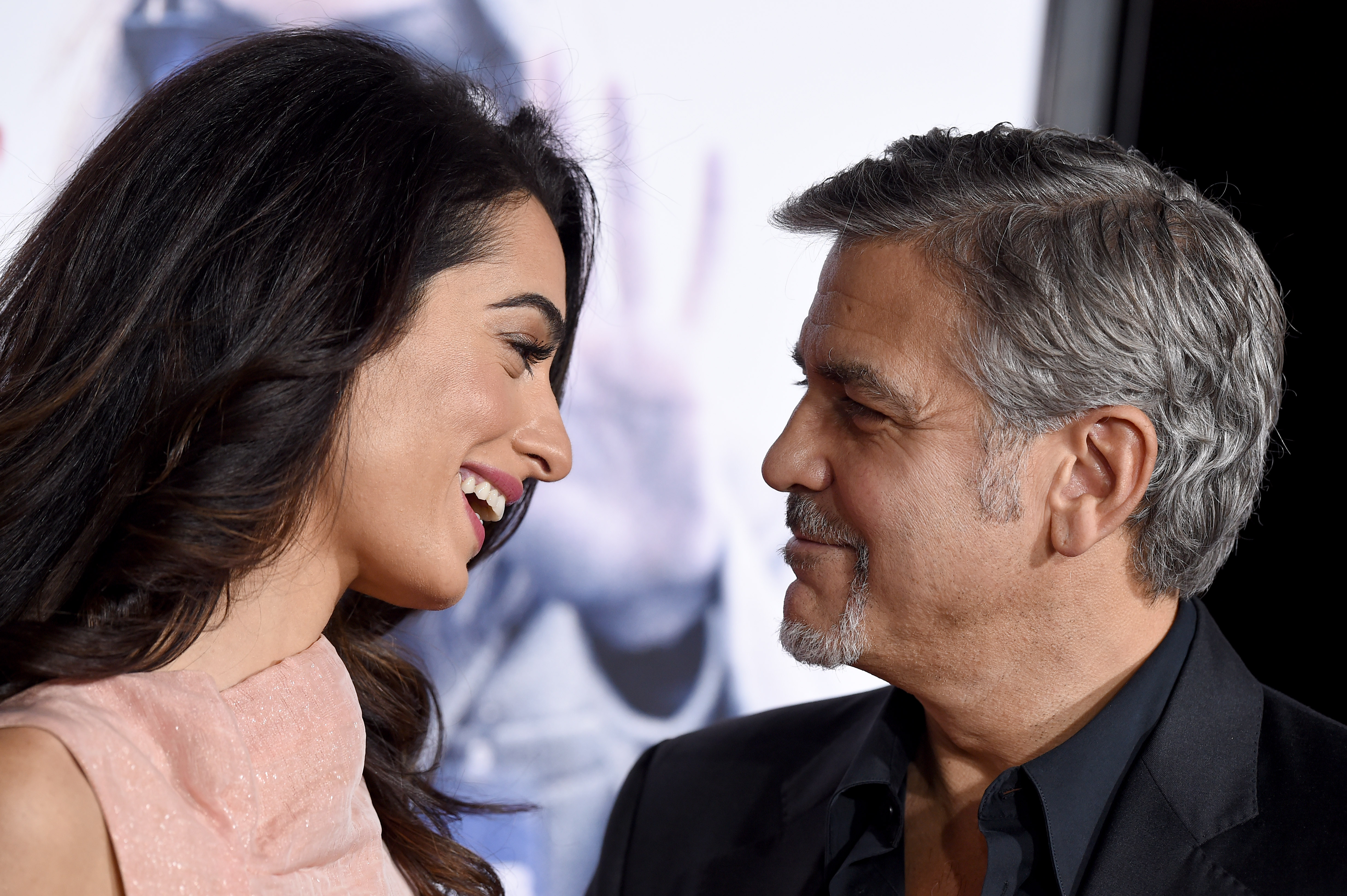 Amal and George Clooney at the premiere of "Our Brand Is Crisis" in Hollywood, California on October 26, 2015. | Source: Getty Images