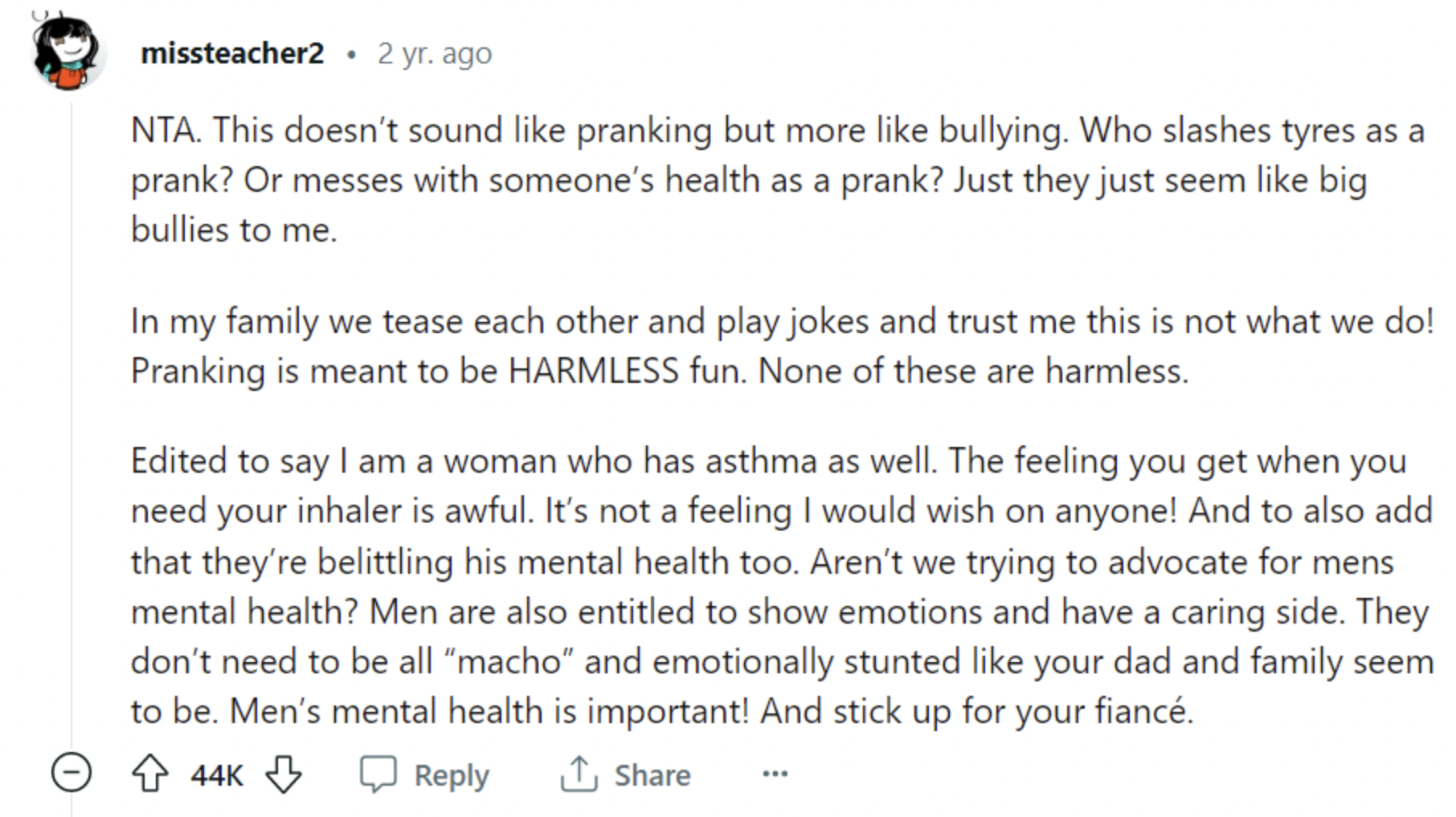 Screenshot of comments on a Reddit post. | Source: Reddit/AmItheAsshole