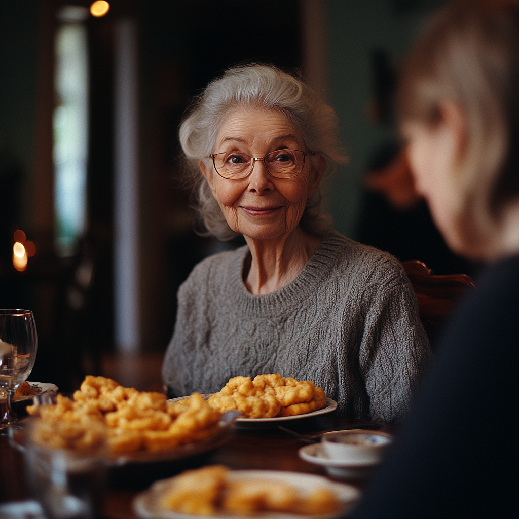 An older woman talking | Source: Midjourney