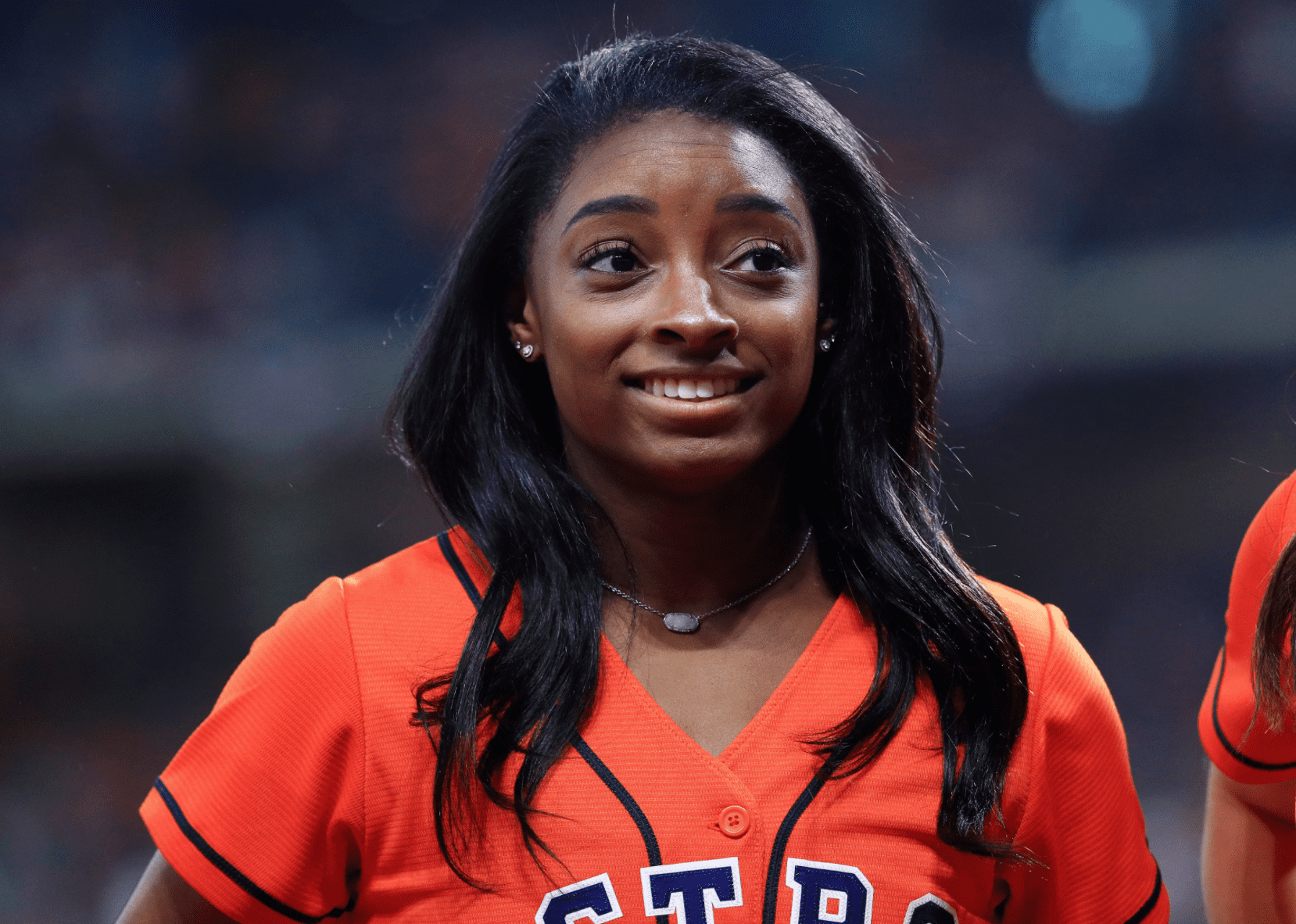 Simone Biles at a game between the Houston Astros and the Washington Nationals on October 23, 2019. | Source: Getty Images