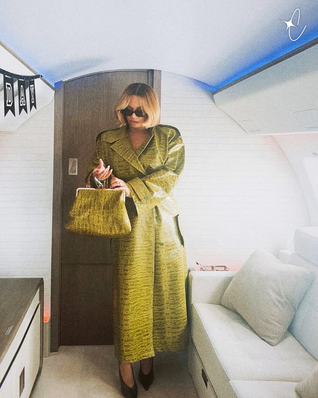 Beyoncé Knowles showed off her newly chopped-off blonde hair in a private plane from a post dated February 12, 2026, in California | Source: Instagram/beyonce