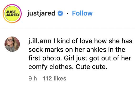 A fan's comment on JustJared's post of Jennifer Garner's photos in New York City on April 12, 2023 | Source: Instagram/justjared