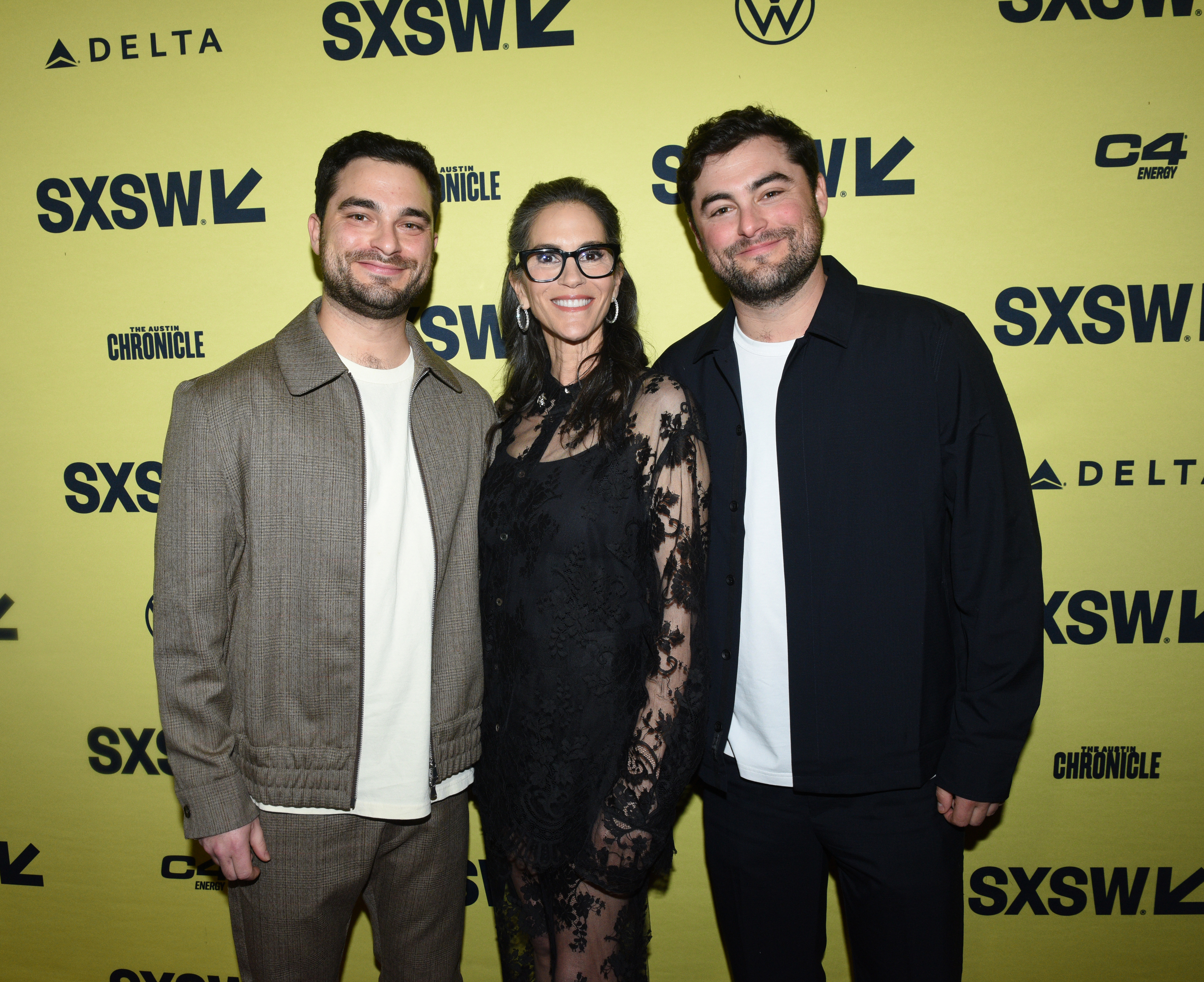 Nick Ressler, Jami Gertz, and Oliver Ressler attending the screening of "Magic City: An American Fantasy," in Austin, Texas, on March 11, 2024 | Source: Getty Images