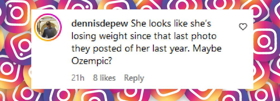 An online user comments on Bridget Fonda's appearance, from an Instagram post, dated August 27, 2024 | Source: Instagram/pagesix/