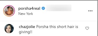 A fan's comment on Porsha Williams's new hairstyle. | Photo: Instagram/porsha4real