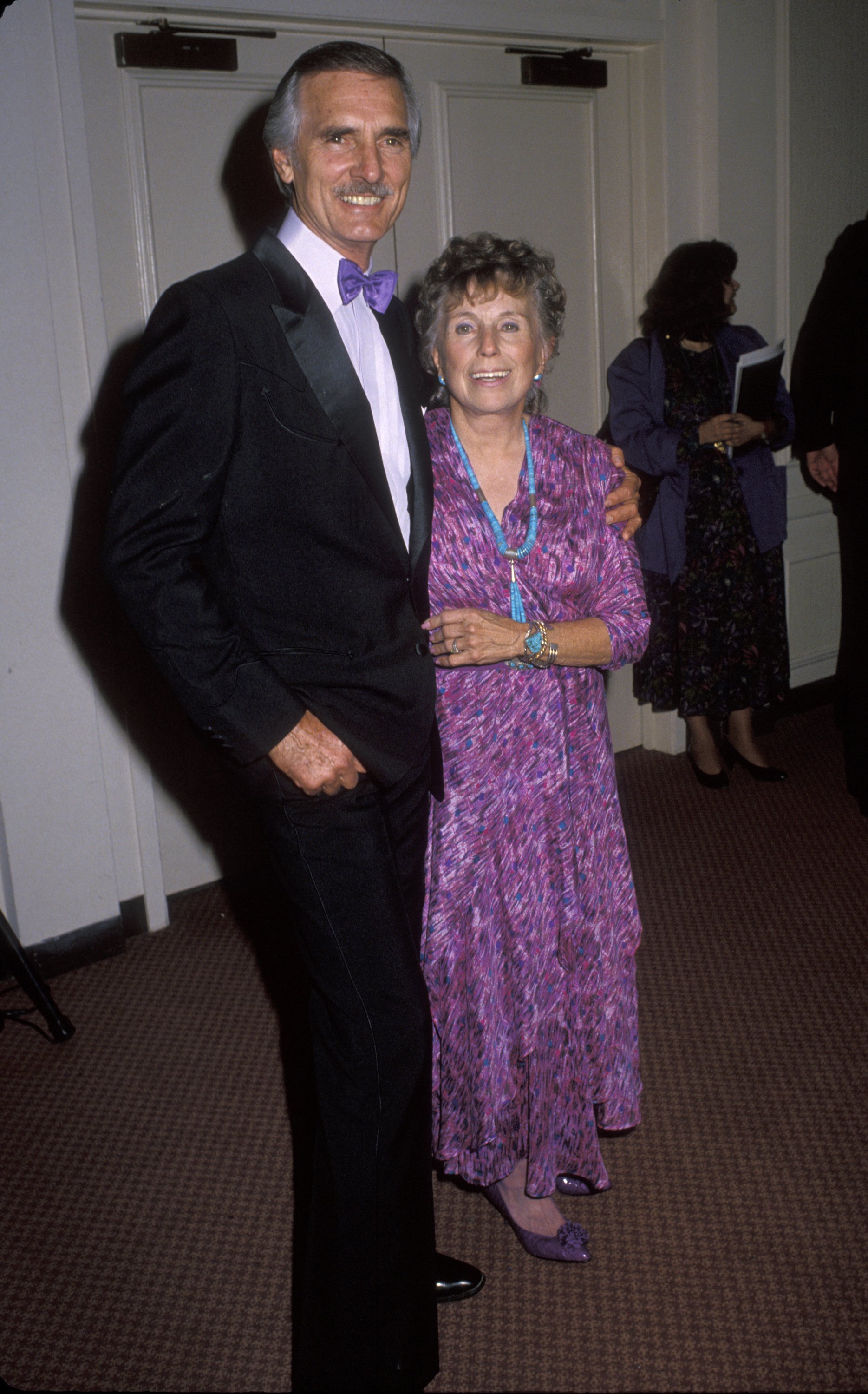 Dennis Weaver and wife Gerry Stowell during L.I.F.E. Benefit for Dennis Weaver at Century Plaza Hotel on October 12, 1990 in Century City, California. / Source: Getty Images