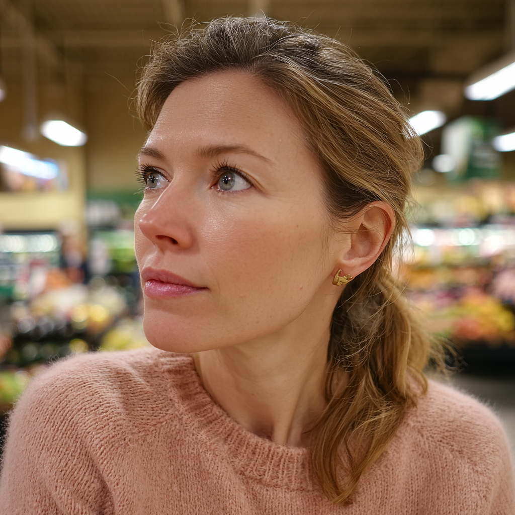 A woman standing in a grocery store | Source: Midjourney