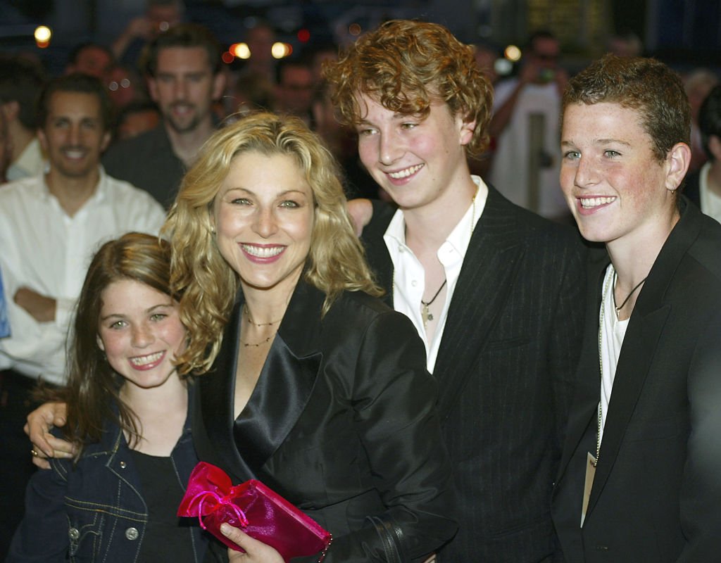 Tatum O'Neal and her three kids Emily, Kevin and Sean McEnroe arrive during the 30th anniversary screening of "Paper Moon" at the Vista Theater August 21, 2003 in Los Angeles, California. | Source: Getty Images