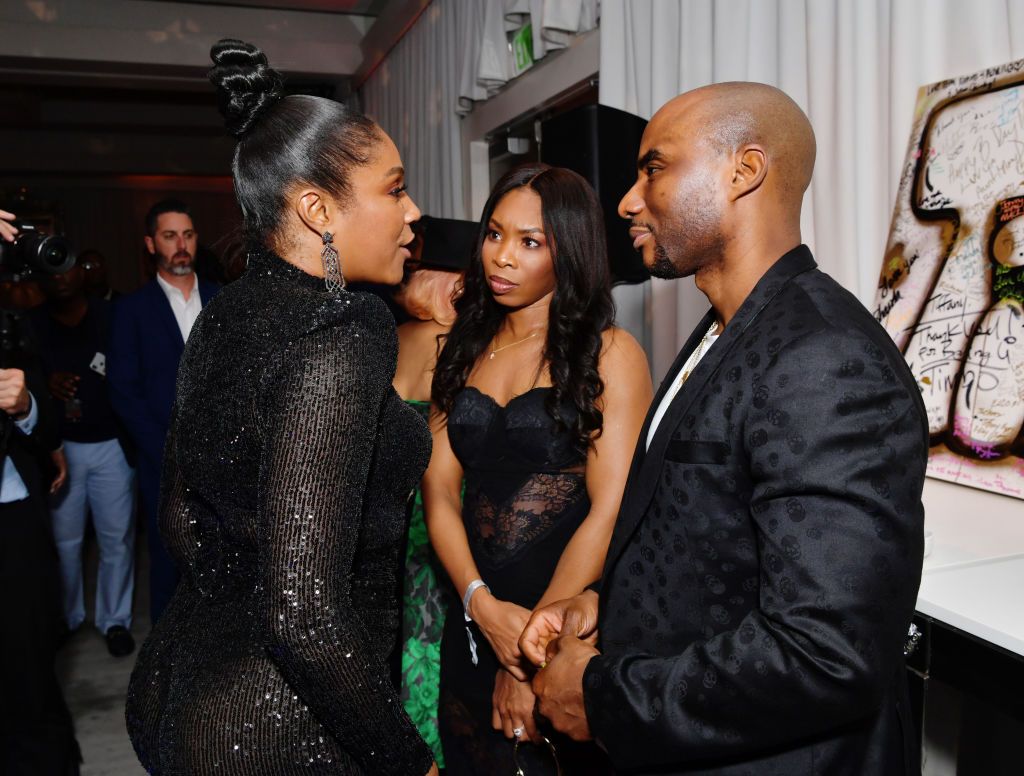 Jessica Gadsden and Charlamagne Tha God at "Tiffany Haddish: Black Mitzvah" in December 2019 in Beverly Hills | Source: Getty Images