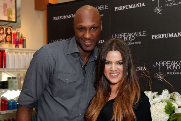 Lamar Odom and Khloe Kardashian at Perfumania on June 7, 2012 in Orange, California | Photo: Getty Images