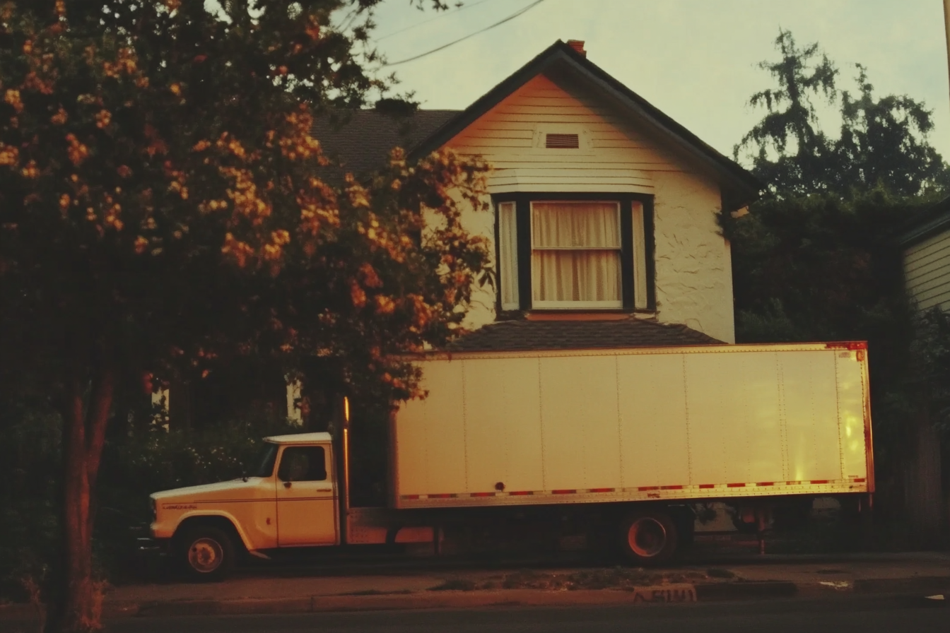 A truck outside a house | Source: Midjourney