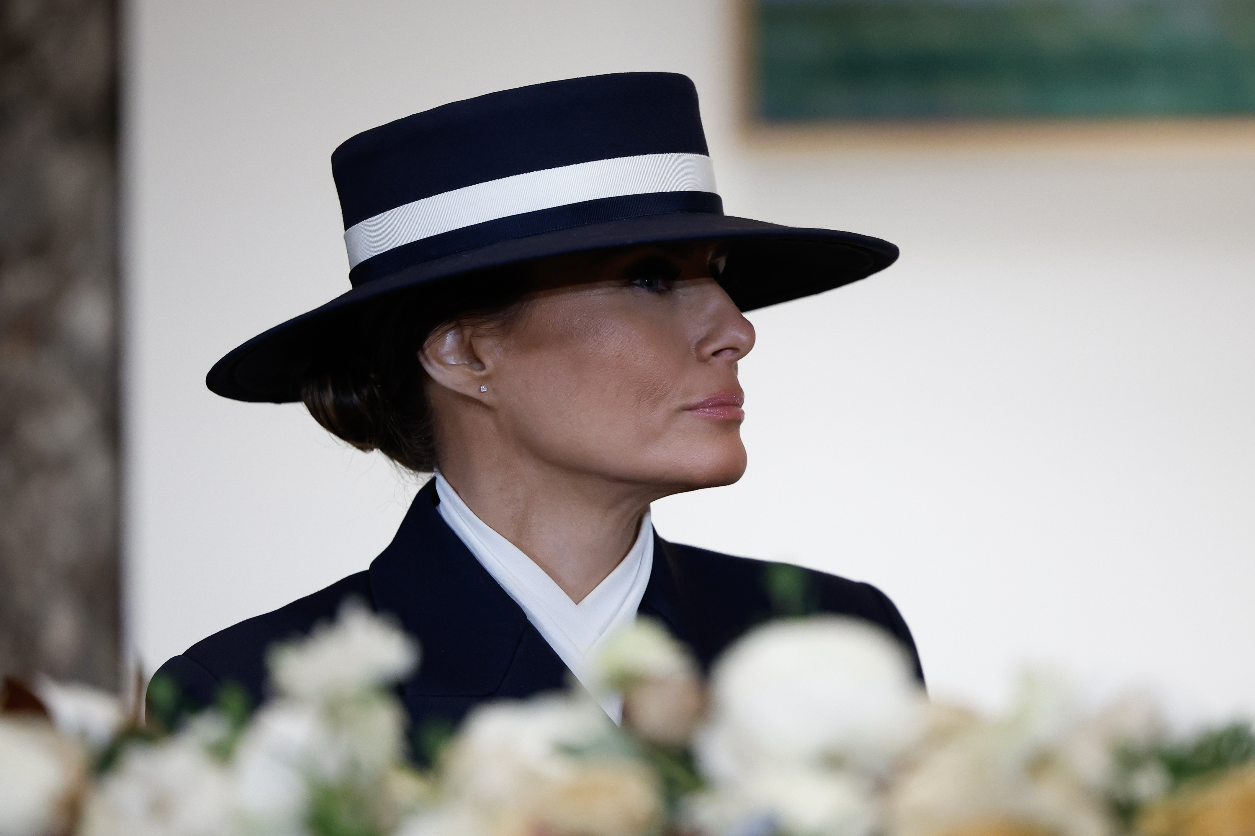 Melania Trump at a luncheon following Donald Trump's inauguration. | Source: Getty Images