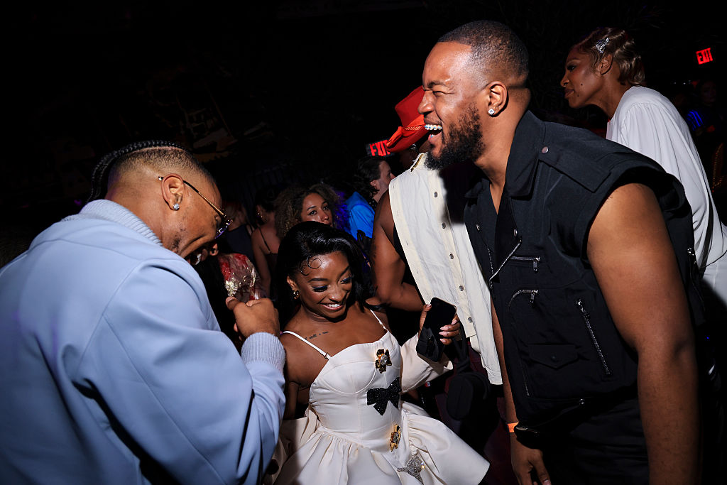 Simone Biles and husband Jonathan Owens made a fashionable appearance at Richie Akiva’s “The After” Met Gala after-party at Casa Cipriani in New York City on May 5, 2025.