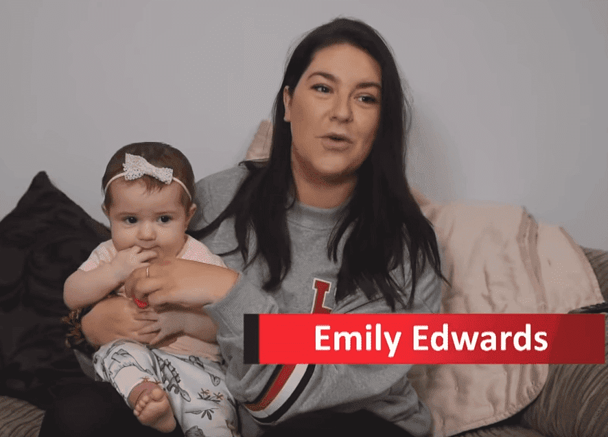 Screenshot of Edwards and her daughter, Luna.| Photo: YouTube/Inside Edition