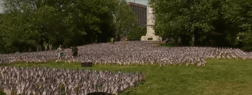 The Boston Common Memorial Garden over Memorial Day Weekend, 2021, Boston. | Photo: NBC Boston