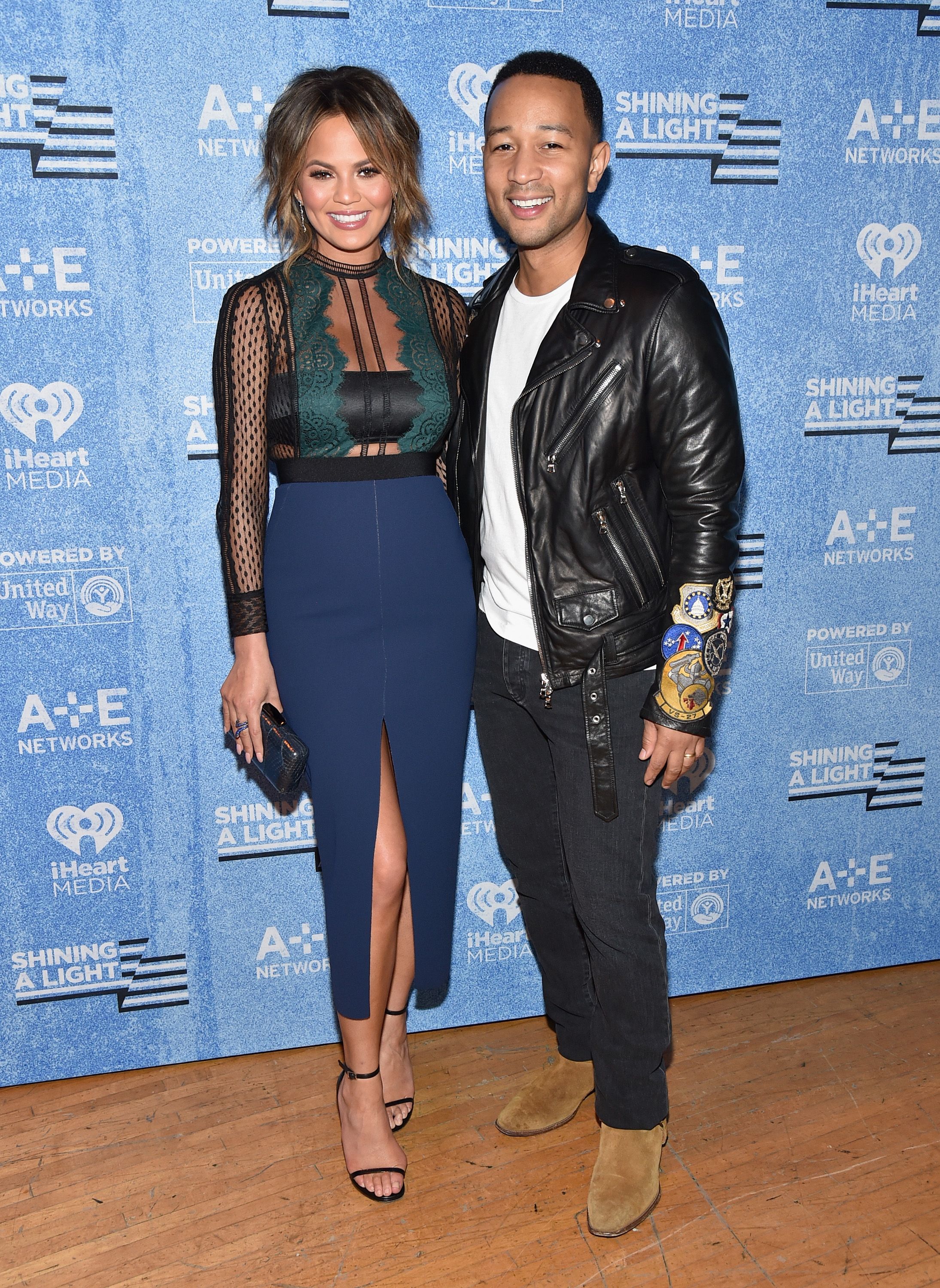 Chrissy Teigen and John Legend during A+E Networks' "Shining A Light" concert on November 18, 2015, in Los Angeles, California. | Source: Getty Images