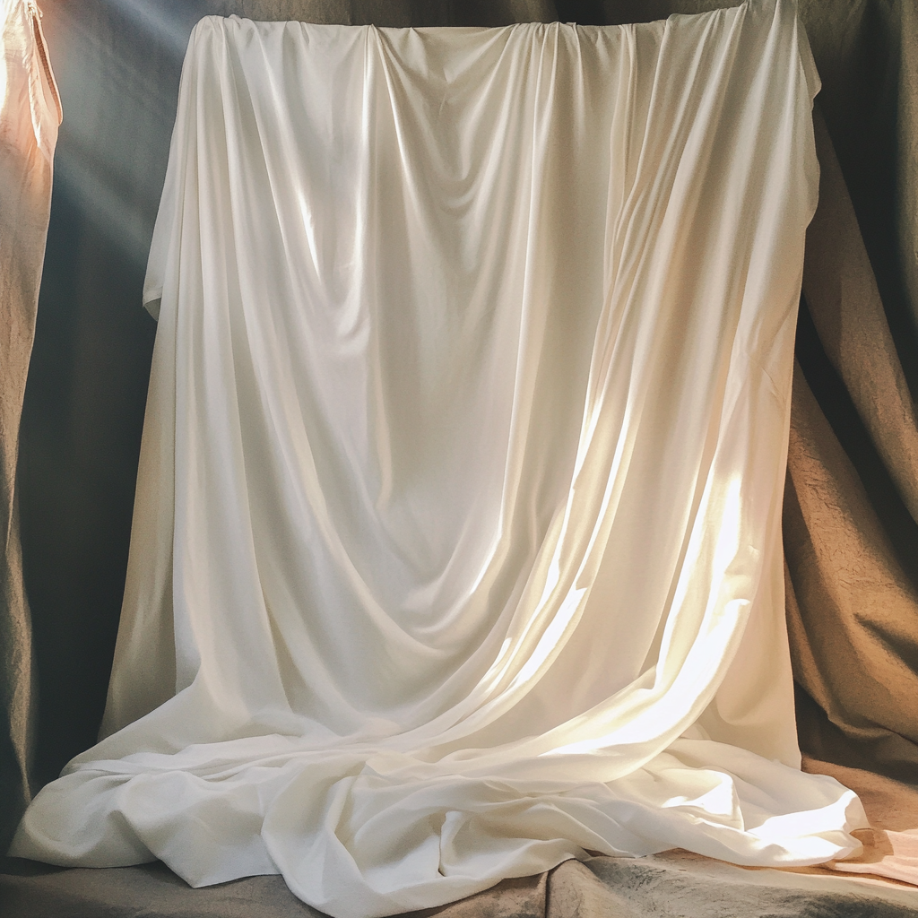 A canvas covered with a white cloth | Source: Midjourney