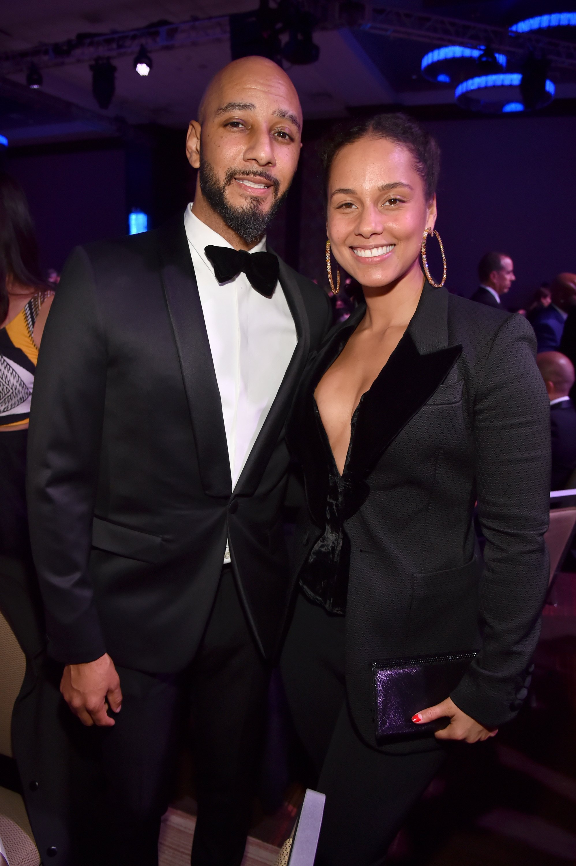 Swizz Beatz und seine jetzige Frau, Alicia Keys, bei einer Pre-GRAMMY Gala in New York, 2018 | Quelle: Getty Images