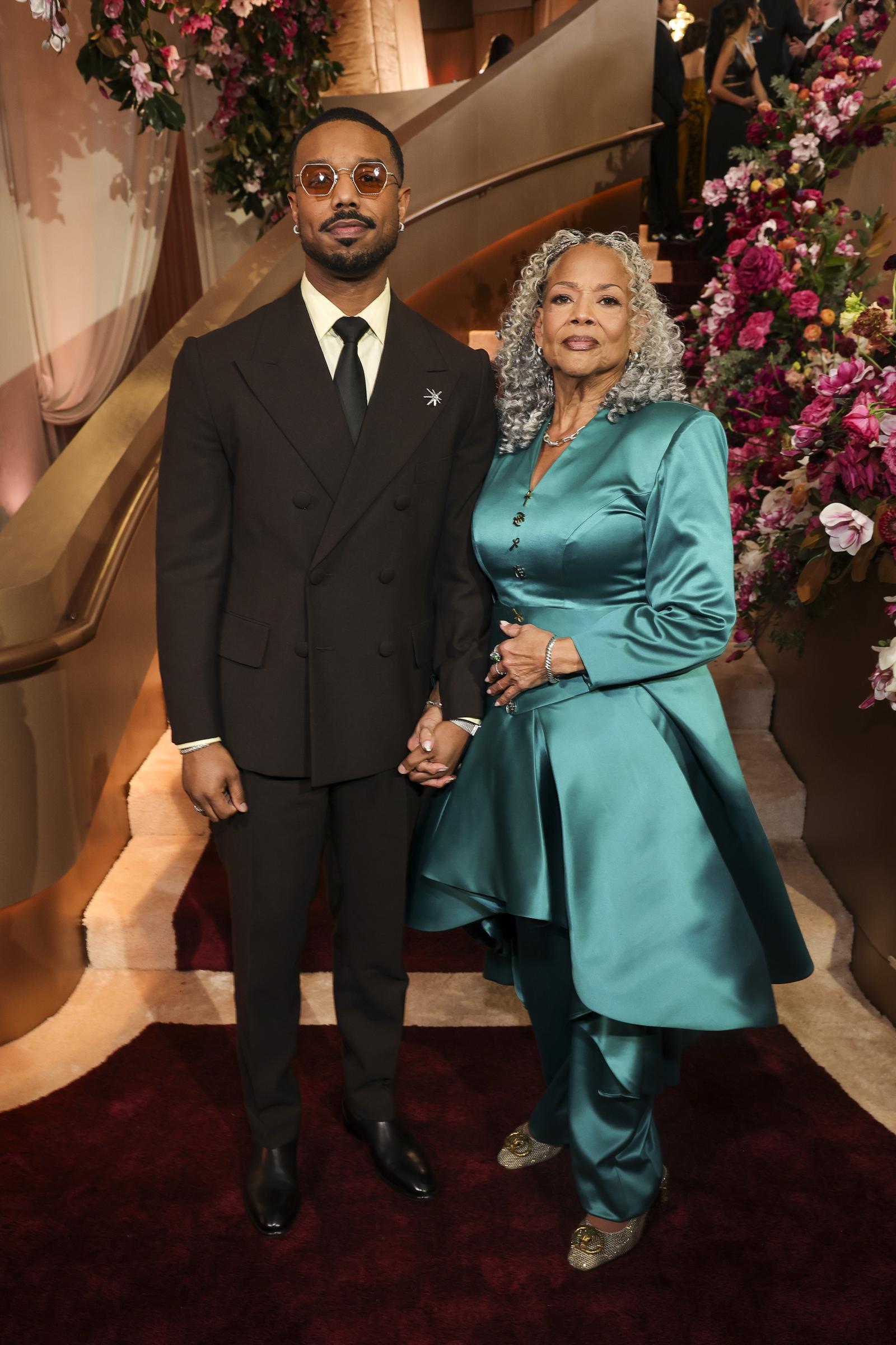 Michael B. Jordan and his mother, Donna Jordan, at the 83rd Annual Golden Globe Awards in Beverly Hills, California on January 11, 2026. | Source: Getty Images