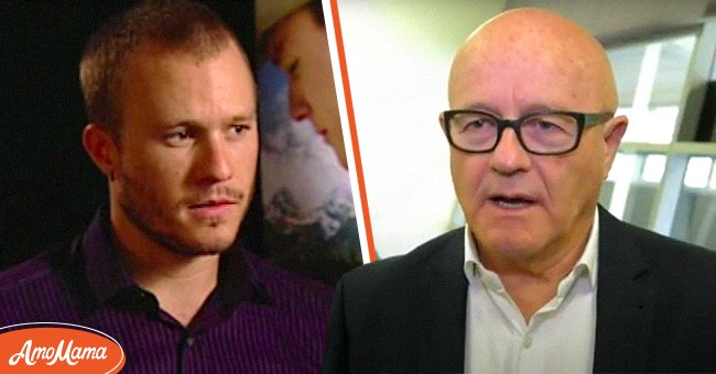 Heath Ledger during a 2005 interview with ET Canada [Left]. Kim Ledger pictured on Te Karere TVNZ in 2016. | Photo: Youtube/ET Canada & Youtube/Te Karere TVNZ