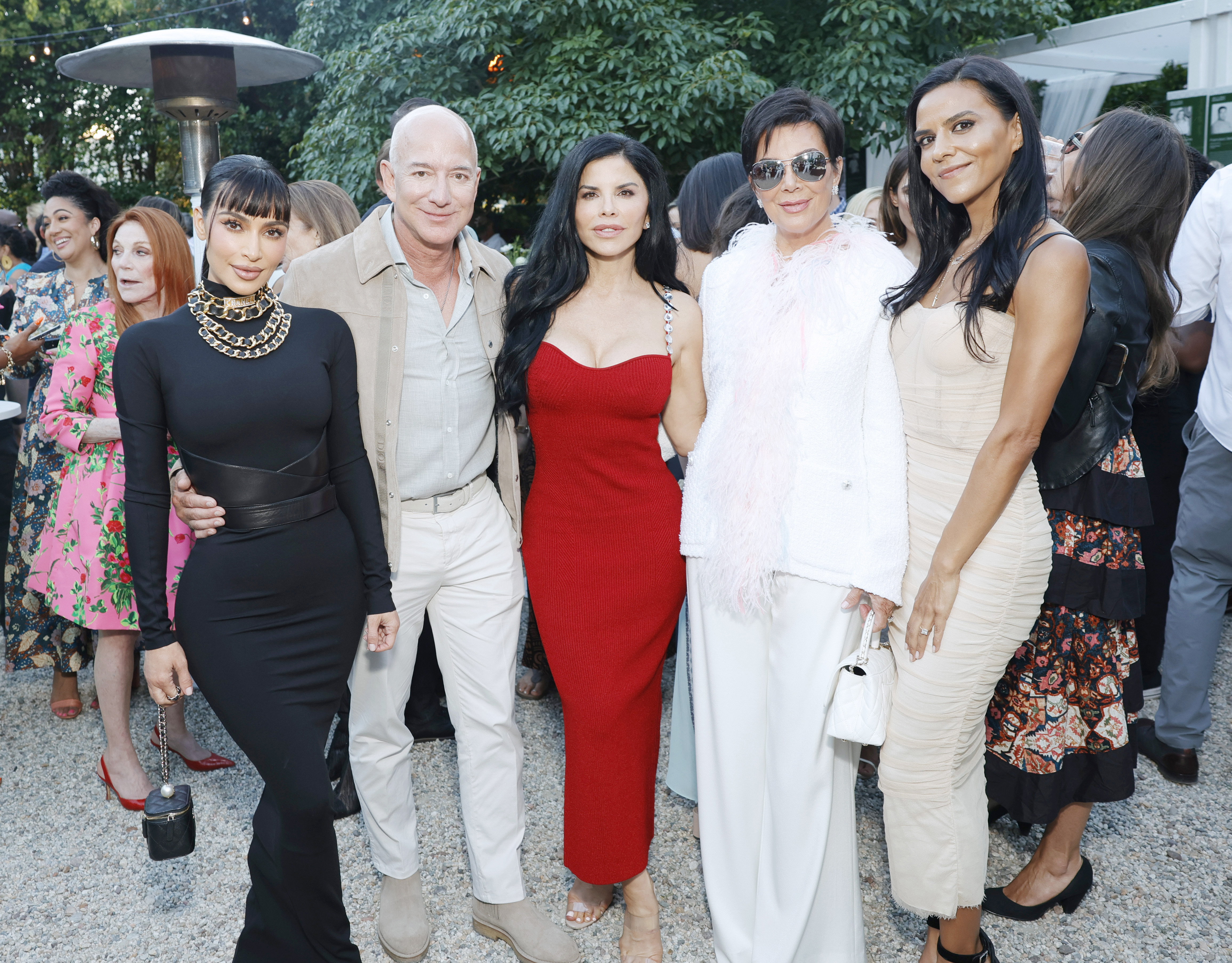 Kim Kardashian, Jeff Bezos, Lauren Sánchez, Kris Jenner, and Elsa Marie Collins on August 26, 2023, in Los Angeles, California | Source: Getty Images