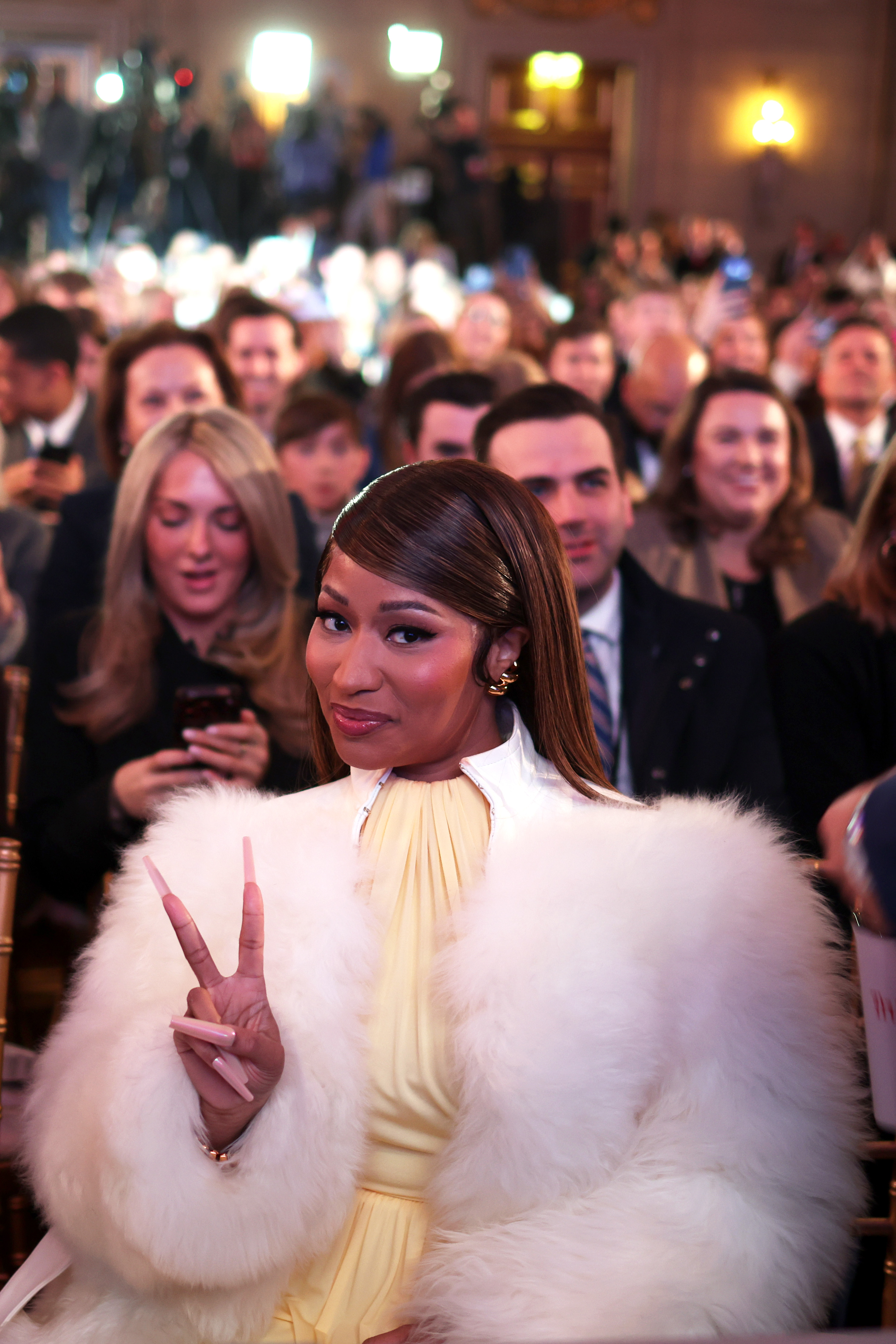 Nicki Minaj at the Treasury Department's Trump Accounts Summit in Washington, D.C., on January 28, 2026. | Source: Getty Images