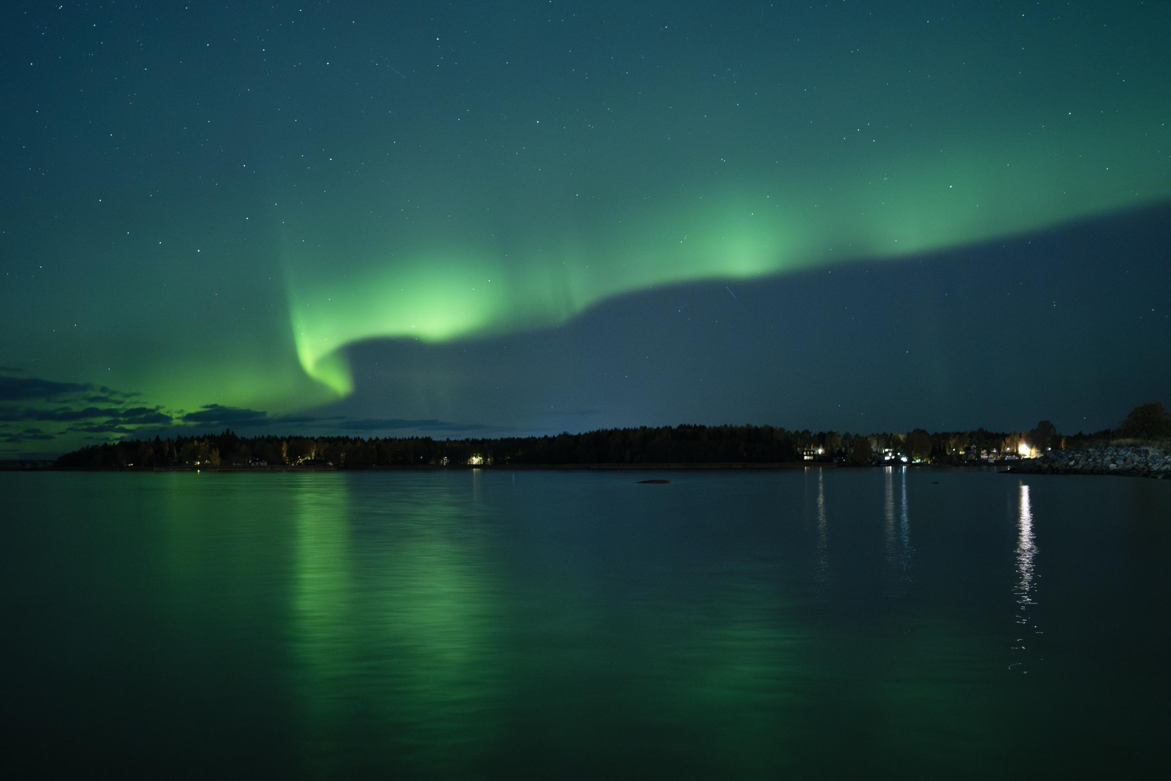 The Northern Lights above North of Vaasa, western Finland on October 11, 2024 | Source: Getty Images