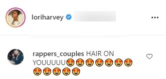 A fan's comment on Lori Harvey"s picture of her in a crop top. | Photo: Instagram/Loriharvey 