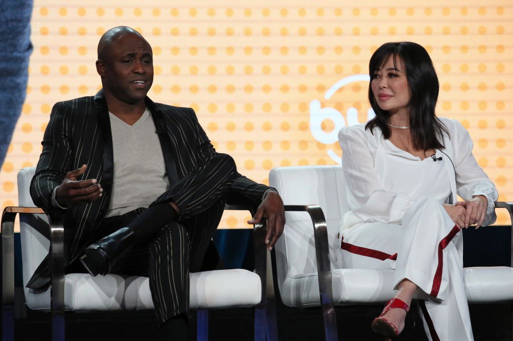 Wayne Brady and Mandie Taketa of "Wayne Brady's Comedy IQ" speak on stage during the BYU TV segment of the 2020 Winter TCA Tour at The Langham Huntington, Pasadena on January 18, 2020 | Photo: Getty Images