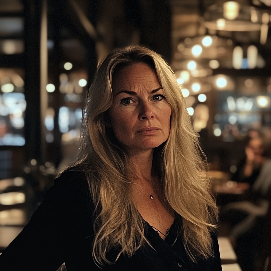 A woman standing in a restaurant | Source: Midjourney