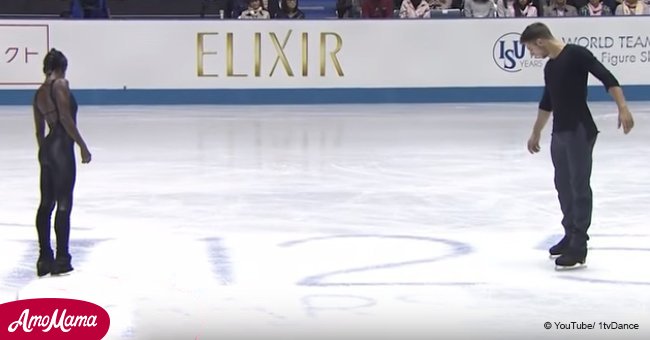 Two skaters create a weird formation. Then 'Sound of Silence' kicks off leaving fans stunned