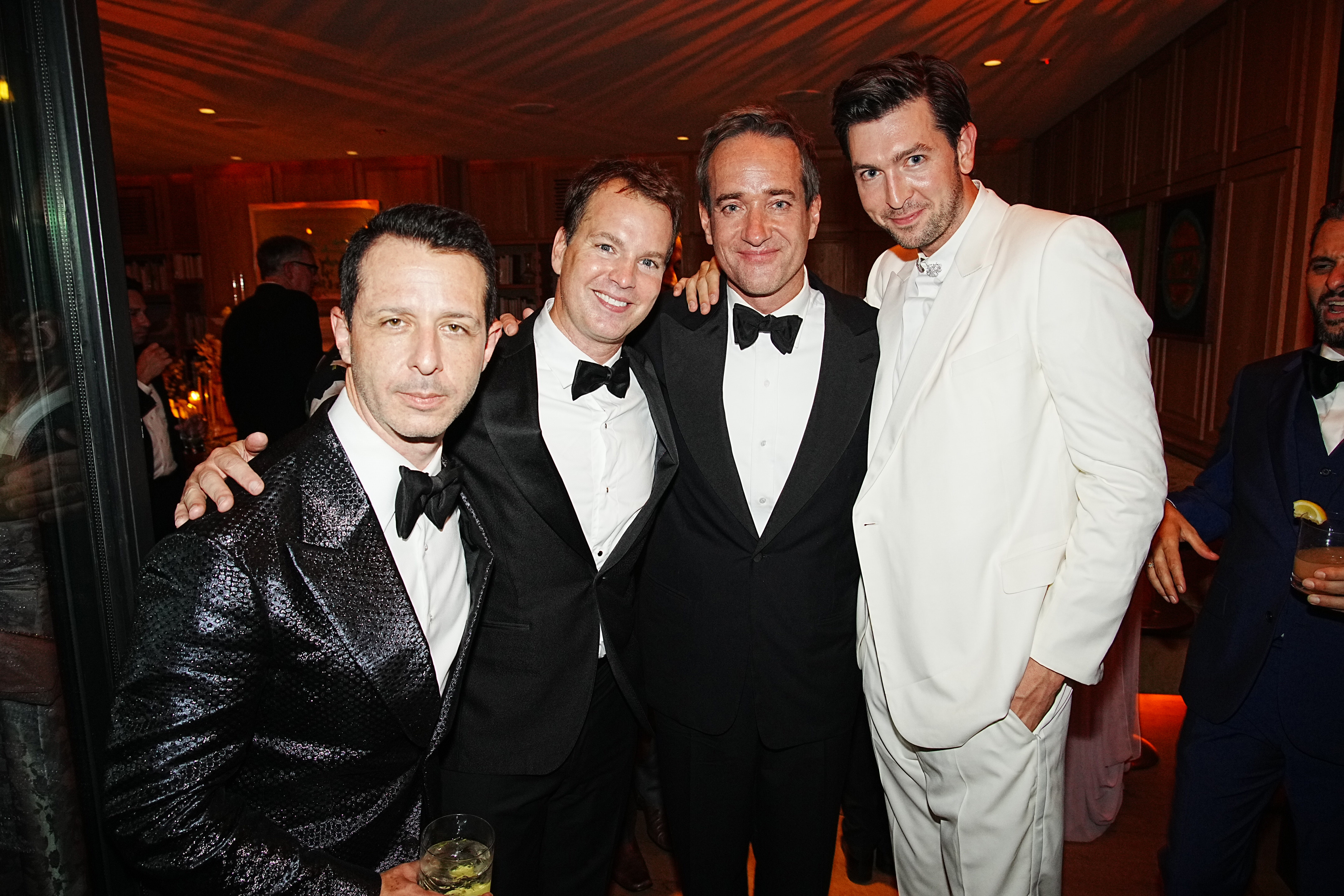 (L-R) Jeremy Strong, Casey Bloys, Matthew Macfadyen, and Nicholas Braun attend HBO / HBO Max Emmy Nominees Reception at San Vicente Bungalows on September 12, 2022, in West Hollywood, California | Source: Getty Images