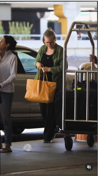 Bridget Fonda is seen at the Los Angeles International Airport, from an Instagram post, dated August 27, 2024 | Source: Instagram/pagesix/