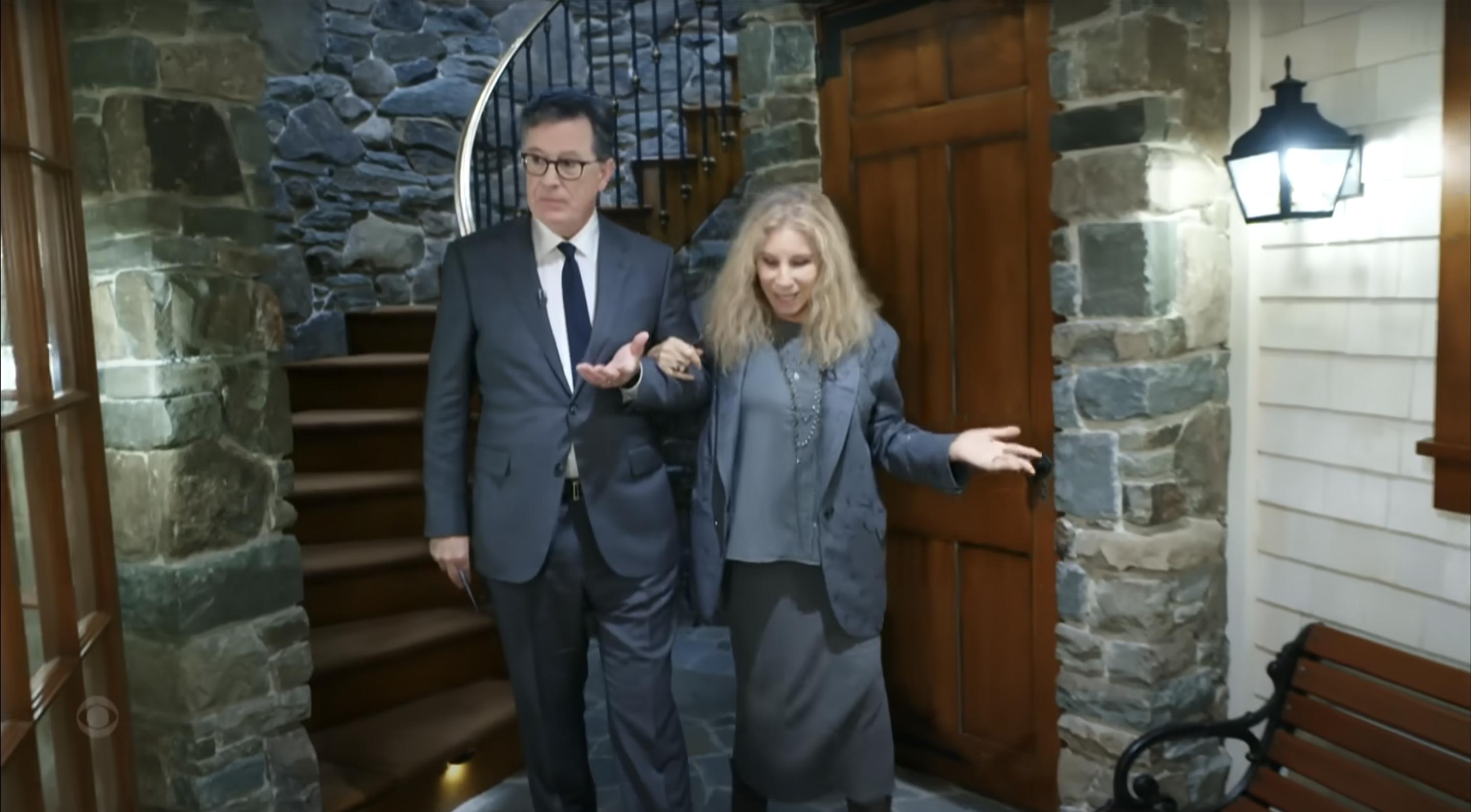Barbra Streisand showing Stephen Colbert around her home, posted on November 14, 2023 | Source: YouTube/The Late Show with Stephen Colbert