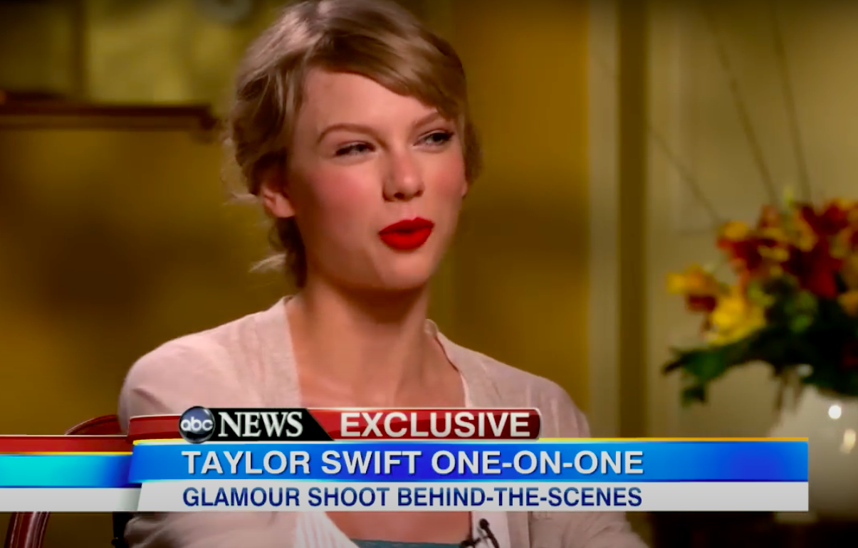 Taylor Swift talking about her dating life, posted on October 1, 2012 | Source: YouTube/ABC News