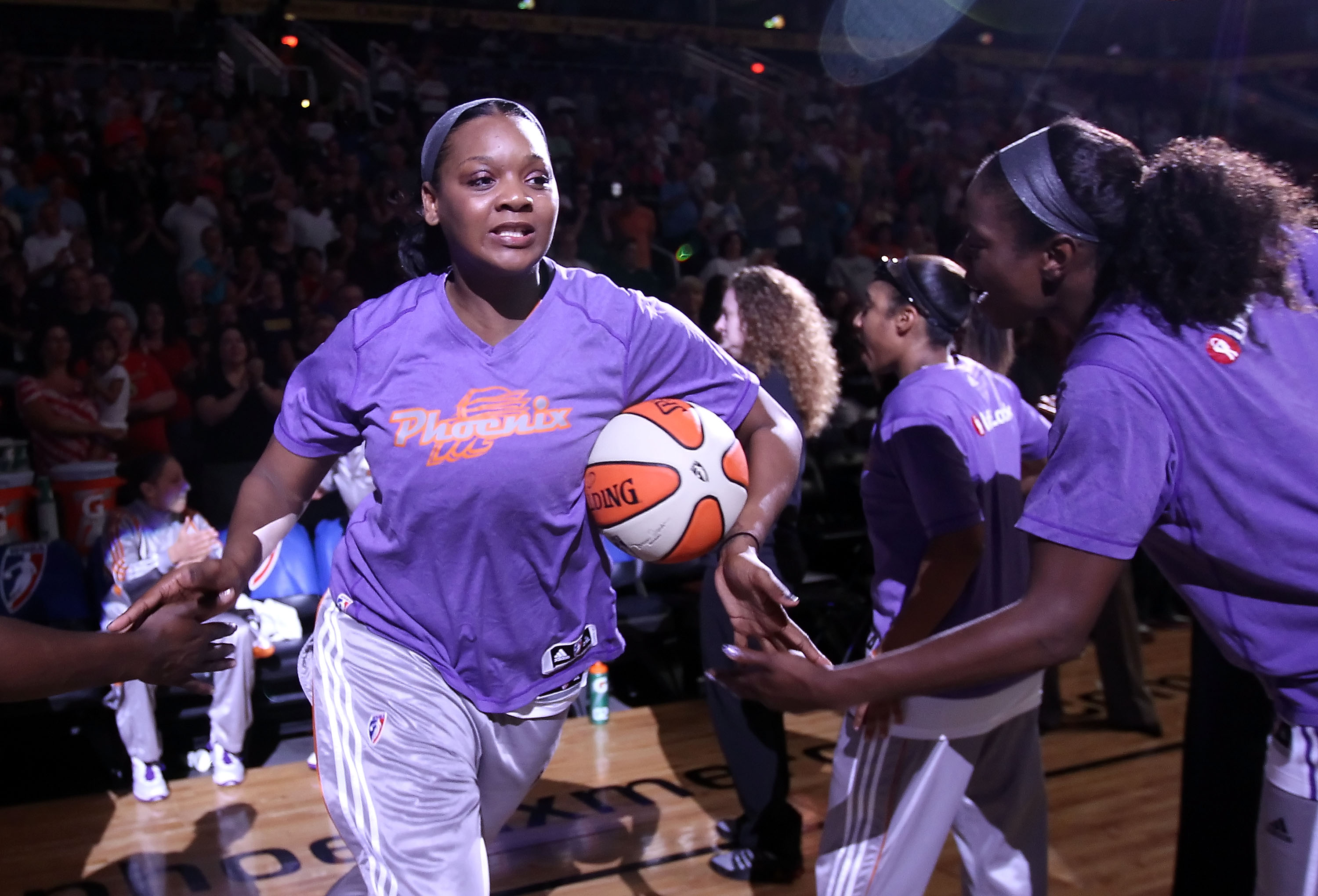 Kara Braxton is introduced before a WNBA game on July 26, 2011 | Source: Getty Images