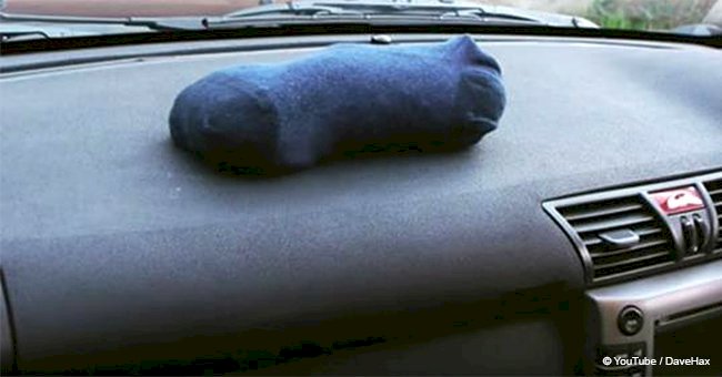 Here’s what it means if you see a sock on top of a car dashboard during winter