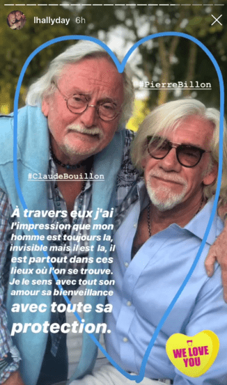 Les témoignages de reconnaissance de Laeticia Hallyday à Pierre Billon et Claude Bouillon dans une autre publication. | Instagram Story/lhallyday. |